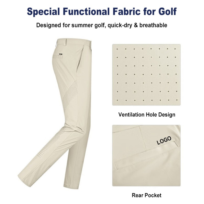 OEM Custom Men's Stretch Breathable Golf Long Pants Comfort Sports Trousers