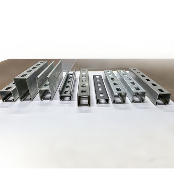 Durable Powder Coated Metal Strut Channel For Building Construction Slotted Unistrut Channel