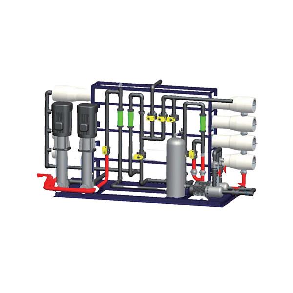 Inlet Flow 0.5m3/H IP54 Protection 1.55KW 1 Ton RO Seawater Treatment Equipment