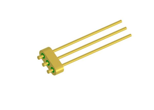 3 Pin Nail Head Glass To Metal Hermetic Seal Header With Gold Wire Bonding Surface