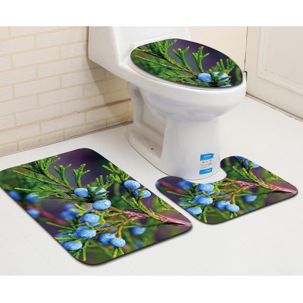 Polyester Sunflower Toilet Seat Cushion Toilet Lid Cover Set