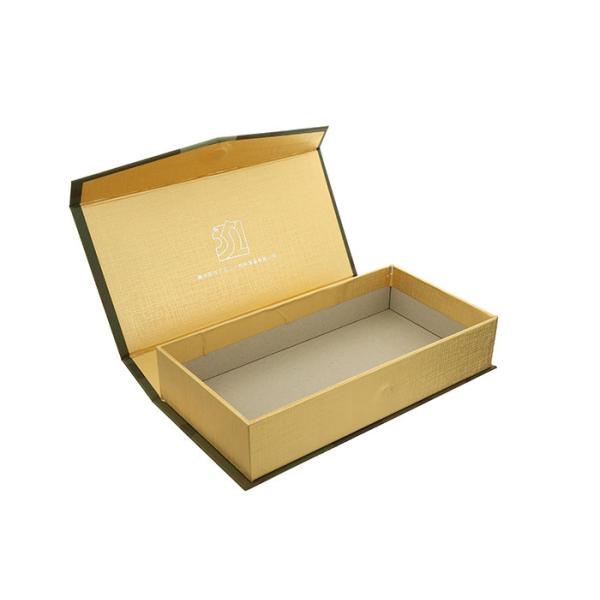 Boîte-cadeau magnétique de papier de rectangle, boîte-cadeau de carton gris pour
