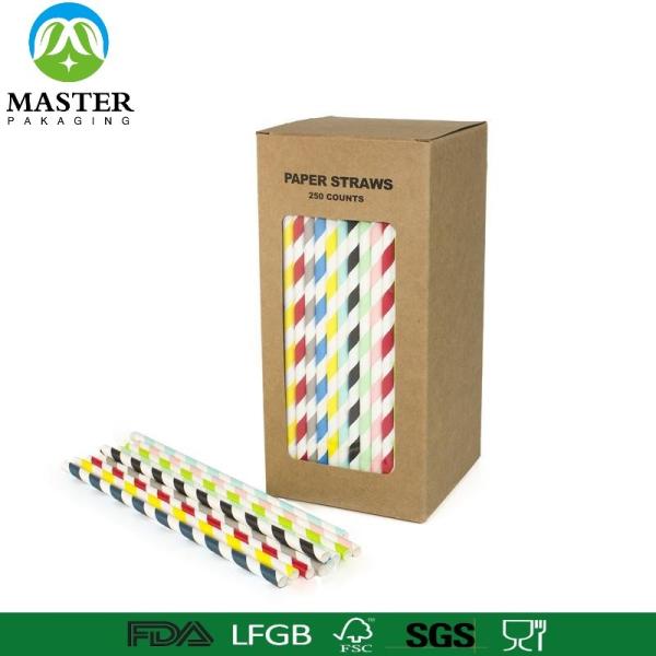 China factory disposable colorful drinking paper straws