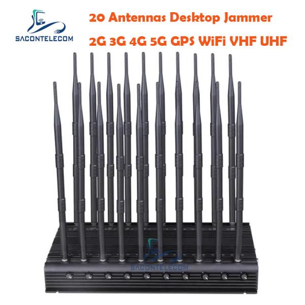 52 Watts 20 Channels Mobile Phone Signal Jammer with 60 Meters Range Wireless Signal Blocker