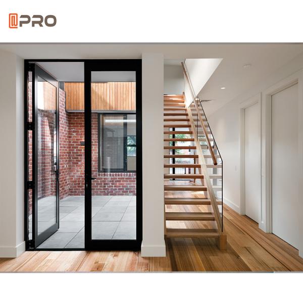 6063 Aluminium Hinged Doors Customize Entry Panoramic Swing Door With Lock