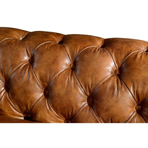 Chesterfield Tan Brown Soft Leather Sofa Set Antique Industrial Style For Living Room