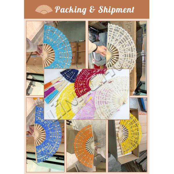 Wholesale 27cm Luxury Wedding Lace Fans Folding Lace Hand Fan for Lady