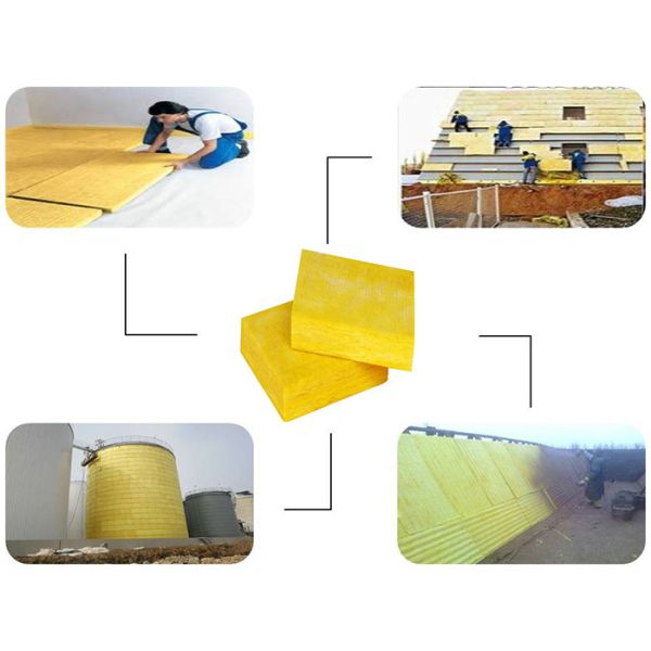 Fireproof Waterproof GlassWool Board Thickness 25mm - 100mm Glass Fiber Insulation