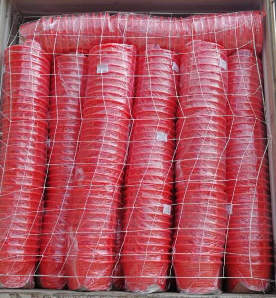 Supermarket Stackable Plastic Mesh Storage Basket For Fruit Harvest Crate Barrel 42CM