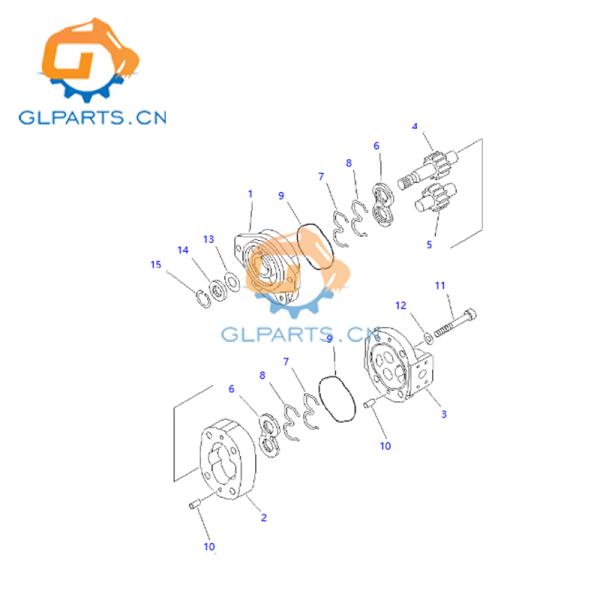705-11-33011 Gear Driven Hydraulic Pump For Komatsu GD605A-3 GD655A-3 WA100-3-X