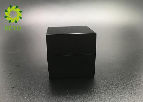 1OZ Matte Black Square Glass Jars For Cosmetic Packaging , Eco - Friendly
