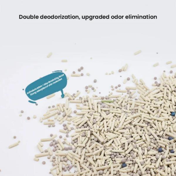 OEM ODM Tofu Litter Sable Tofu et Bentonite Litter de chat rapidement aggloméré