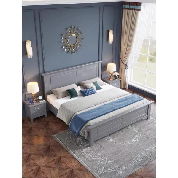 White Blue Modern Hotel Bedroom Furniture Custom King Size Beds