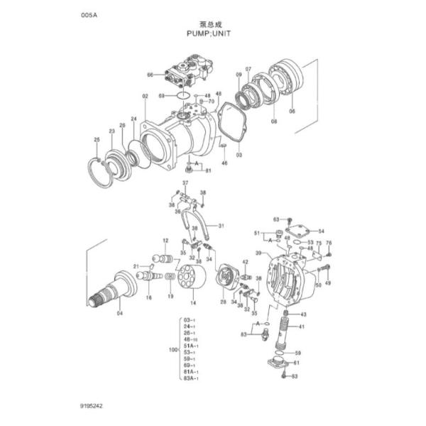 9195242 9207291 модель гидронасоса ZX330 3G экскаватора Хитачи 9195242 9207291 модель гидронасоса ZX330 3G экскаватора Хитачи