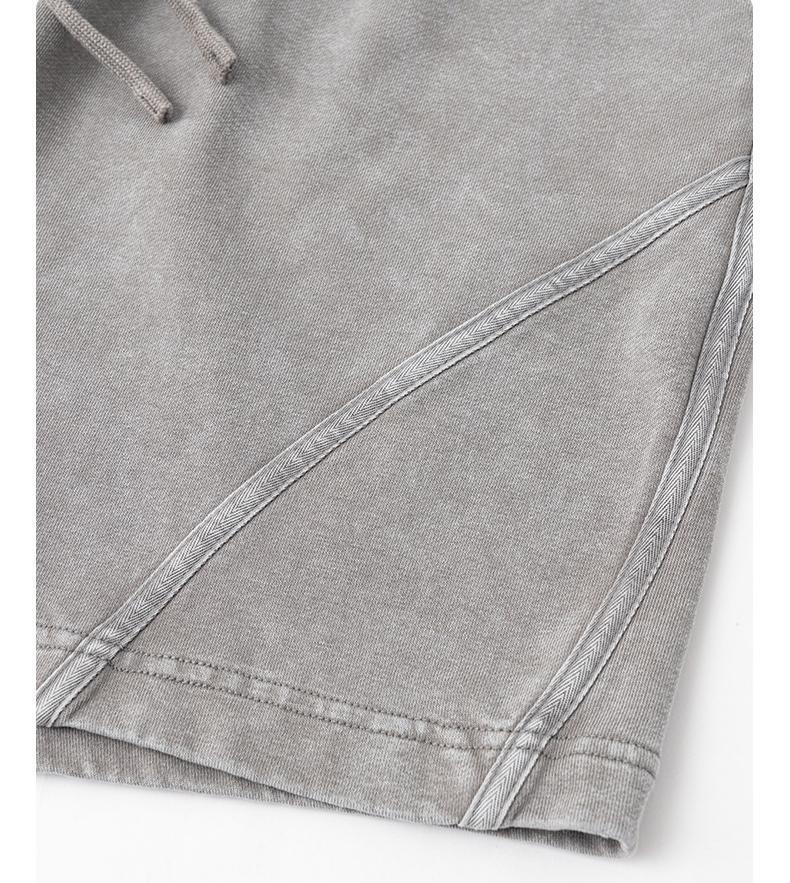 Snow Wash Sports Sweat Shorts Drawstring 100% Cotton Sweat Shorts For Men