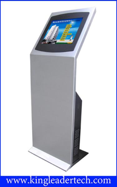 LCD Display Floor Standing Touch Screen Kiosk Durable Steel Enclosure Self Service Kiosk