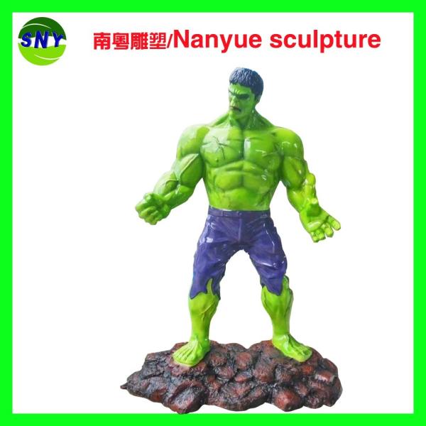 life size fiberglass   movie marvel character hulk statue as decoration in park or hall center