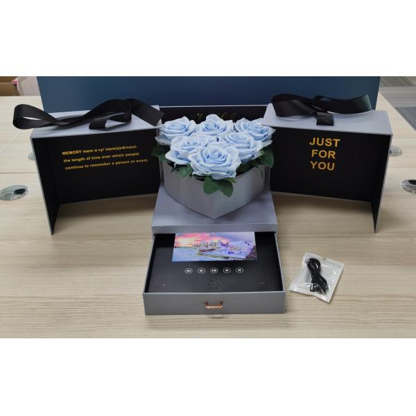 BIRTHDAY SET LUXE HEART SHAPE INVIT ROSE FLOWER JEWELRI WHOLESALE BROCHURE SCREEN LCD VIDEO GIFT BOX