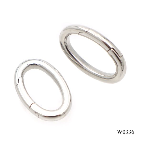 Luxury Stainless Steel Oval Shape Key Chain Ring Metal O Ring Spring Ring Snap Spring Clip