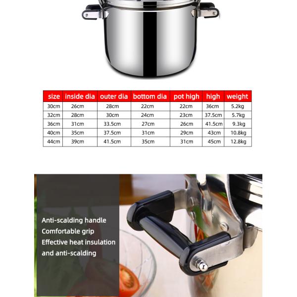 Герметическая электрическая кастрюля 30 до 44cm нержавеющей стали SUS304 устойчивые
