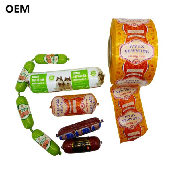 Low Price Wholesale Sausage Packaging Casings with Flexography Printing and Colorful Plastic Casings