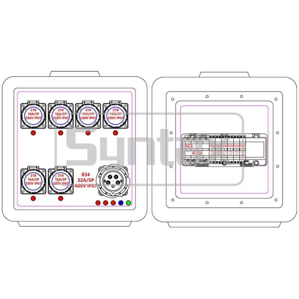 Syntax MD1 Three Phase 32AMP/5P HDPE Portable Distribution Boxes IP67 Waterproof For FIFA Sporting Events In Qatar