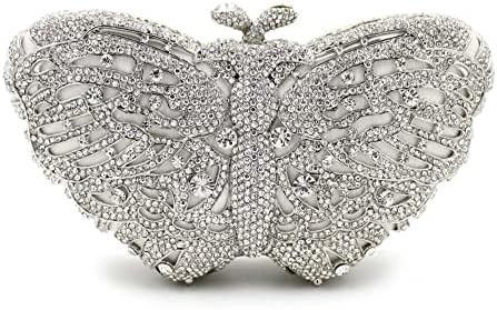 UMREN WOMEN’S ELEGANT BUTTERFLY RHINESTONE EVENING BAGS LUXURY CRYSTAL CLUTCH WEDDING PARTY COCKTAIL HANDBAG PURSE