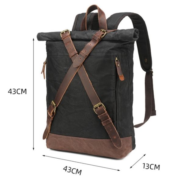 Colefa Foldable Hiking Daypack Anti-theft Travel Casual Urban Exploration Rucksack Unisex Trail Camping Rolling Canvas Backpack