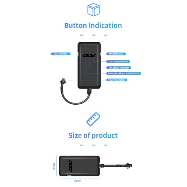 Мотоцикла тележки GT02A DC локатора 9-36V GPS электрического автоматический