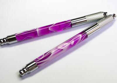 Purple Cosmetic Manual Tattoo Pen for Permanent Eyebrow Makeup , Appearance Design