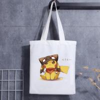 Bolsa de ombro de lona com estampa personalizada Bolsa de lona de algodão com estampa de desenho animado para compras