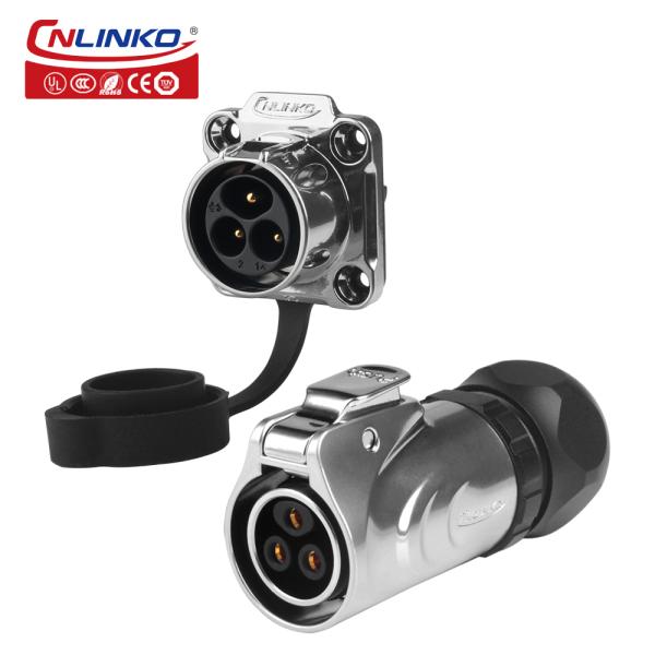 Cnlinko LP-20 3 Pin Wiring Screw Metal Circular Waterproof Aviation Plug Connector