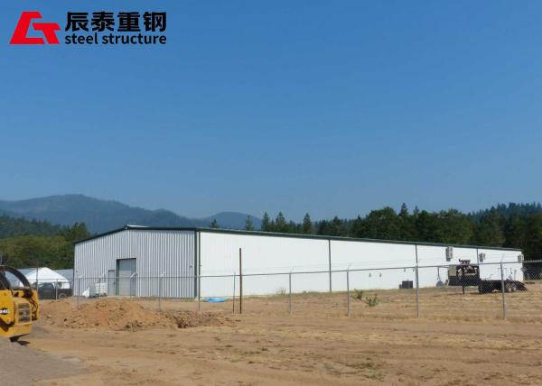 Weather Resistant Prefab Agricultural Buildings Rectangular Steel Structure Greenhouse