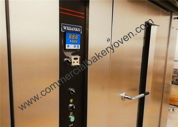 Gas Rotary Bakery Rack Oven 304 Stainless Steel Big Capacity Production 100 Kg / Hr