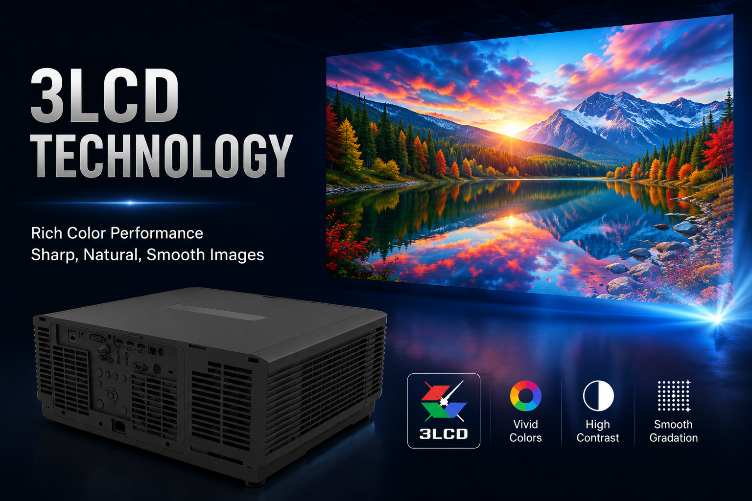 10000 ANSI Lumens 4K 3LCD Dual-Color Laser Projector