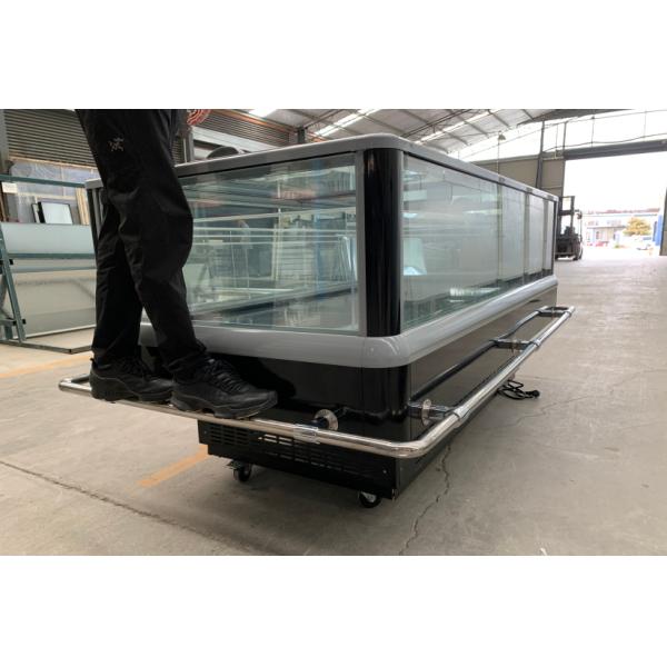 Sliding Door Commercial Refrigerator Supplier With Stainless Steel Pipe Bumper