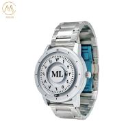 Homme Créatif Argent en acier inoxydable Perles à rouleaux Magnétique Quartz Montres pour la vie imperméable à l'eau