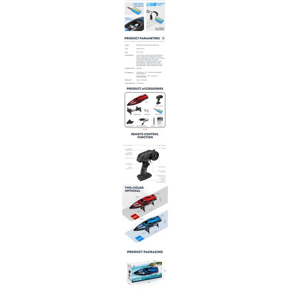 State of Assembly Ready-to-Go Remote Control Speed Speedboat for Children's Toys 2.4g