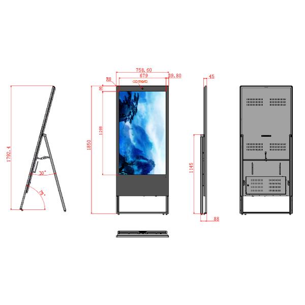 55-дюймовый плакат рекламы с цифровым тотемом.