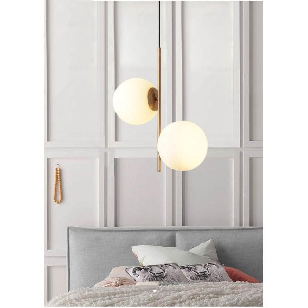 SGROW Decorative Glass Luster Hanging Lamp Lighting Fixture Nordic Modern Glass Balls Pendant Light(WH-GP-86)