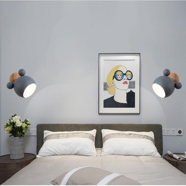 Modern Bedroom Stairs Led Light Mickey Mouse E27 Bulb Wall Lamp (WH-OR-13）
