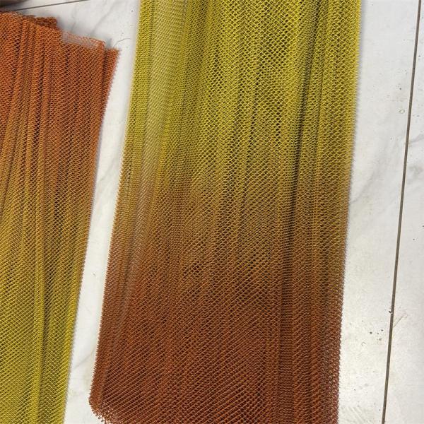 Gradient Color Aluminum Decorative Mesh Metal Chain Link Mesh Coil Drapery Mesh Curtain for Wall Decoration