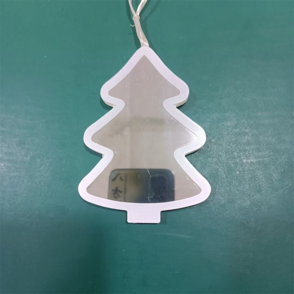 Christmas Tree LED Infinity Mirror String Light TP-QCJ 4.5 Inch Custom Multicolor Indoor Hanging Ground Insert Holiday Decor OEM Wholesale