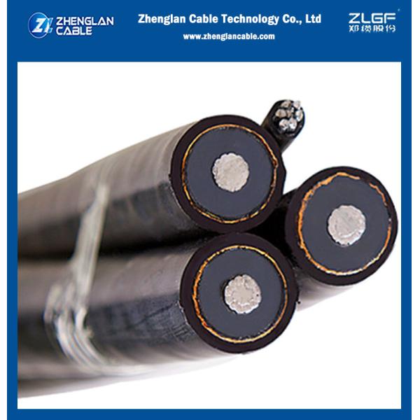 Cable de fase de aluminio H68 circular compactado con hebras 12.7/22kV MV ABC con pantalla para cables aéreos