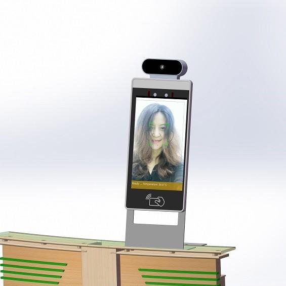8 Inch POE NFC Reader Face Recognition And Body Temperature Android Monitor For Time Attendance