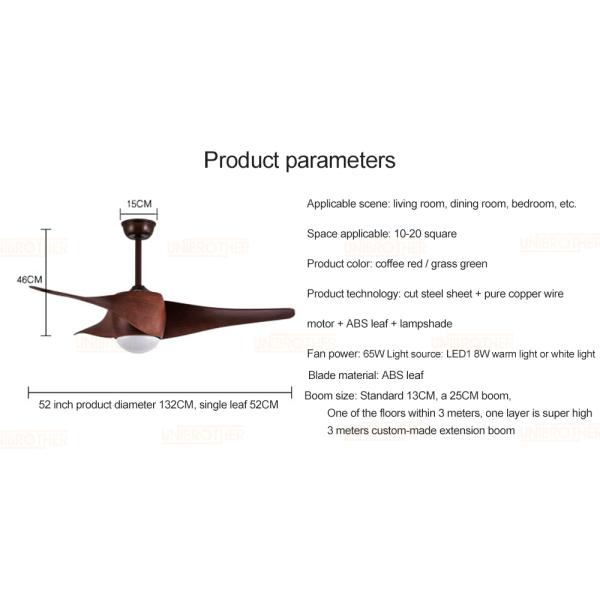 52 inch Ceiling Fans 3 Blades wooden American retro remote fan creative wooden ceiling fan Light(WH-CLL-02)