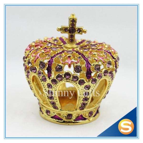 Luxury home decoration Crown shape wedding gifts personal Trinket box display SCJ273