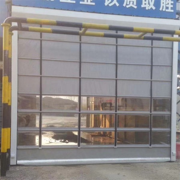 0.8-1.2mm PVC Curtain High Speed Folding Door Class 6 Wind Resistance Industrial Fast Access Operations