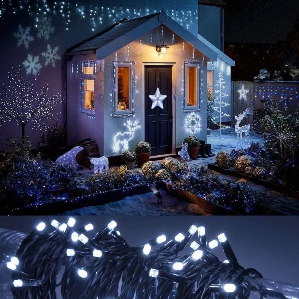 LED Solar String Light With Warm White 100LED for Christmas Tree Decor