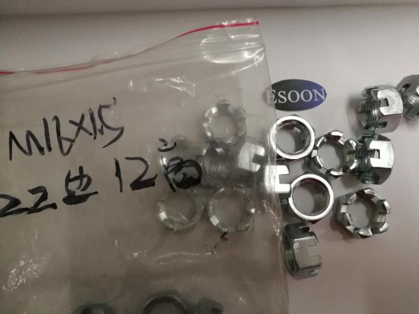 M16*1.5 DIN937 Hex Thin Castle Nuts,Zinc Plated Steel Surface,12mm Height,22mm diameter of the crown,M4-M100